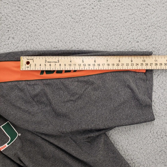 University of Miami Hurricanes Shirt Mens Large Gray Short Sleeve Polo - Picture 9 of 11